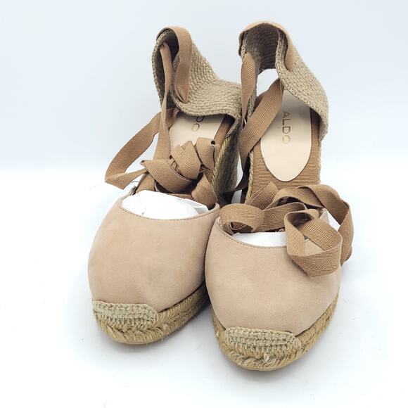 ALDO espadrille wedge tan biege women's size 10 - Picture 7 of 9